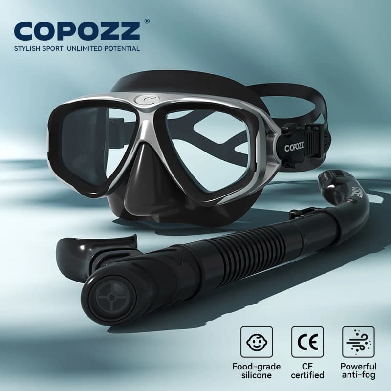 COPOZZ Professional diving mask Snorkeling Scuba Dive Glasses Seal Diving Tempered Glass Mask Glasses Man Woman