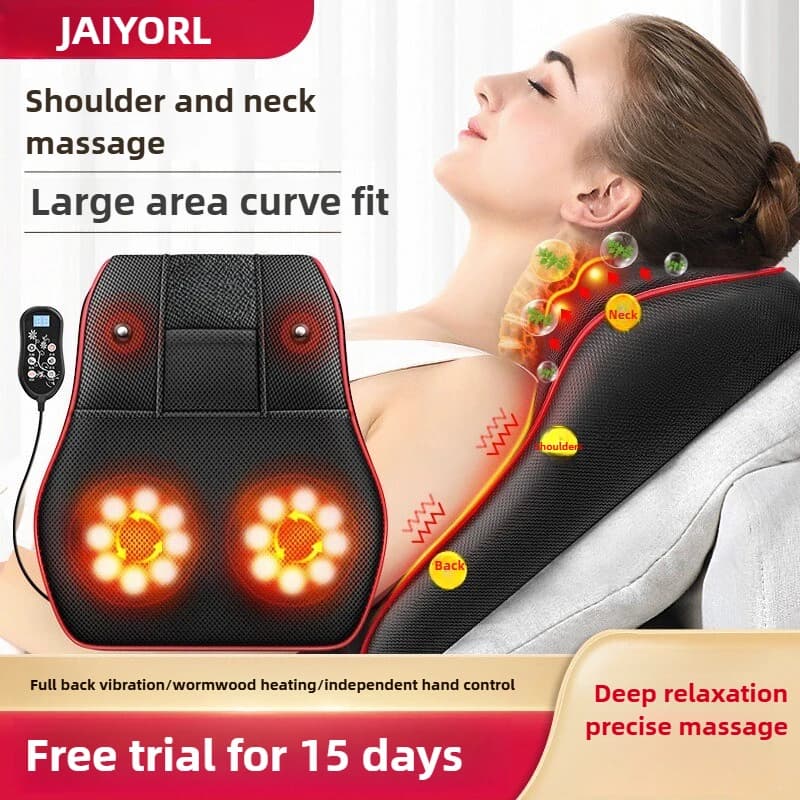 Cuscino cervicale elettrico per collo Airbag Ttraction Shiatsu Testa Corpo Schiena Vita Massaggiatore Auto con riscaldamento Massaggio vibrante
