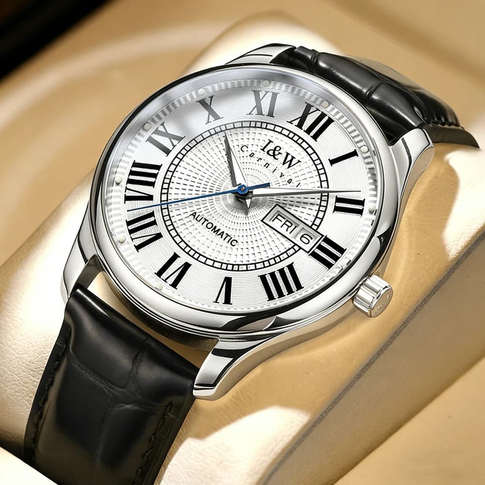 Orologio Meccanico di Lusso Carnival Serie IW con Movimento MIYOTA per Uomo, Cinturino in Pelle, Impermeabile, Moda, Vetro Zaffiro