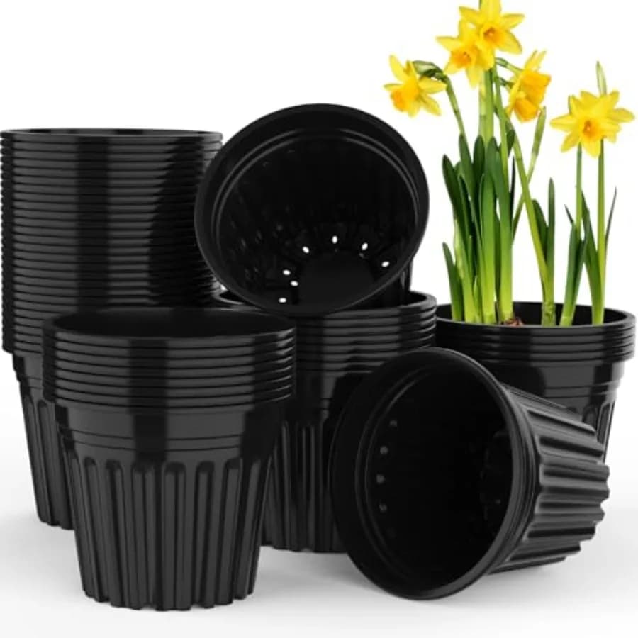 Pcs Planter Nursery Pots, Seed Starting Pot Plastic Flower Seedling Pots with Drainage Holes Flexible Plant Container for Garde