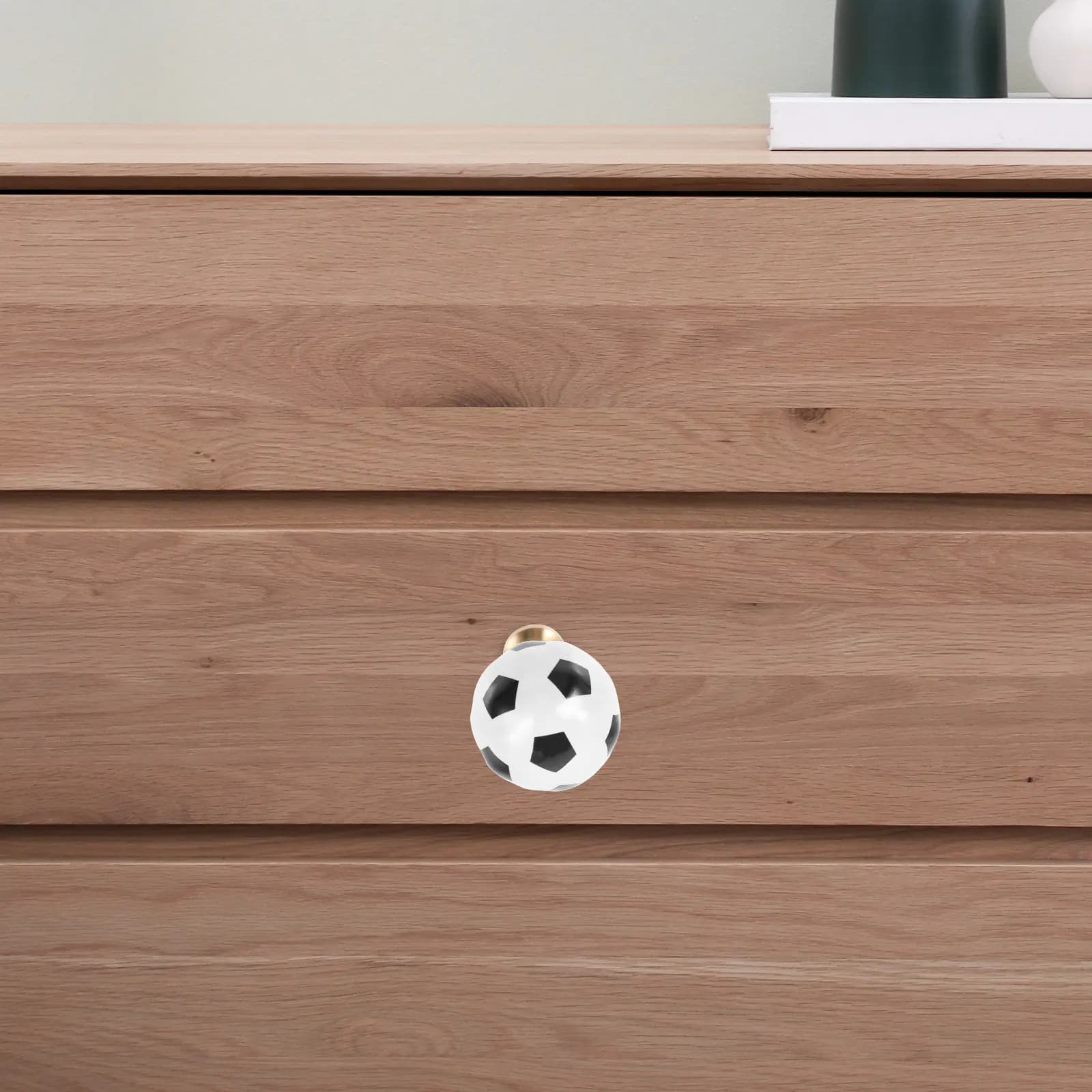 Maniglia a Forma di Pallone da Calcio, Pomello Robusto a Forma di Palla Sportiva per Armadi, Cassettiere, Cassetti, Facile Installazione, Maniglie per Mobili