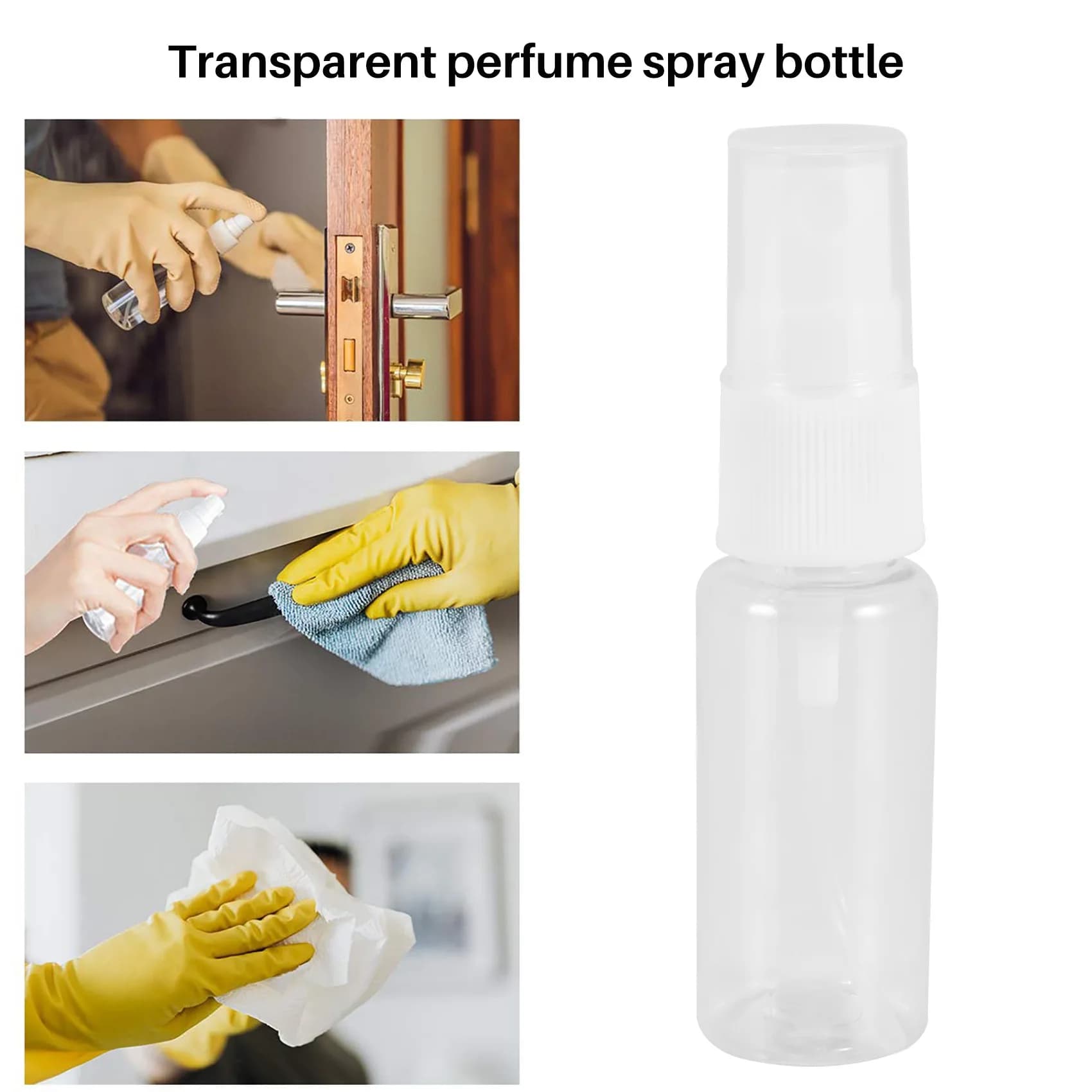 A47U 5 pezzi di bellezza bottiglia spray vuota di profumo di plastica trasparente piccola bottiglia da viaggio con bottiglia spray fine 20 ml