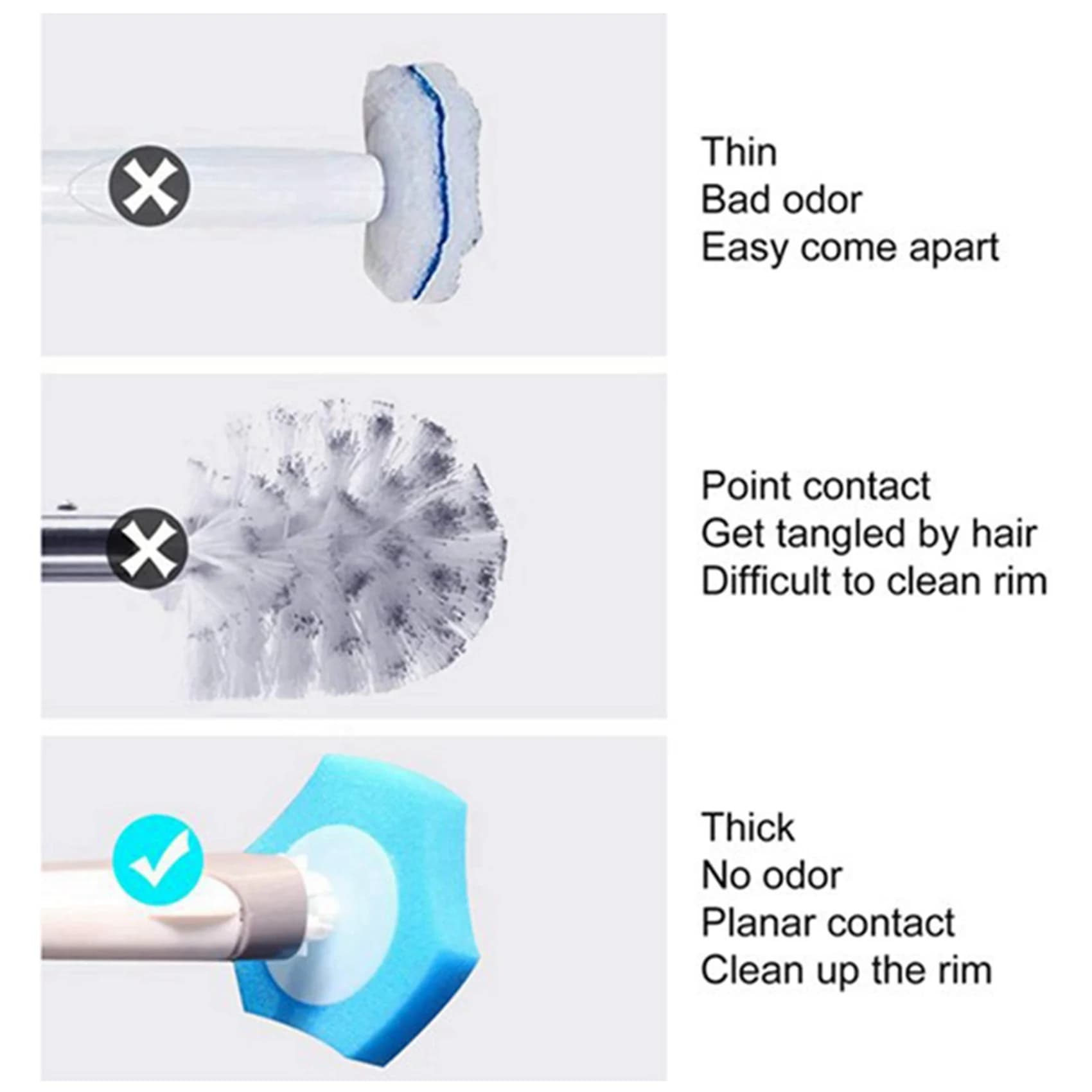ABKU - Sistema di Pulizia WC Usa e Getta, Ricariche Sciacquabili Fresh Brush - 80 Ricariche