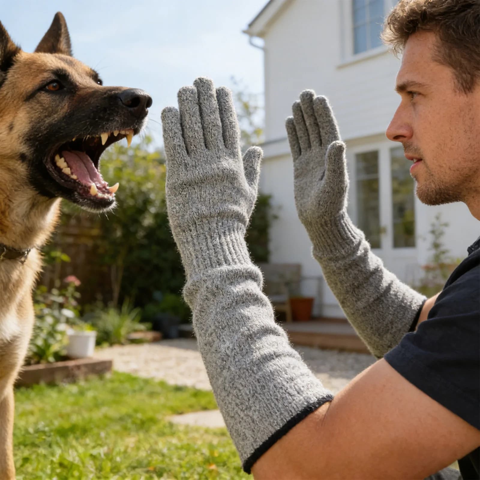 Guanti protettivi lunghi per animali domestici, resistenti ai morsi, per addestramento, toelettatura e maneggiamento, guanti anti-graffio per animali domestici