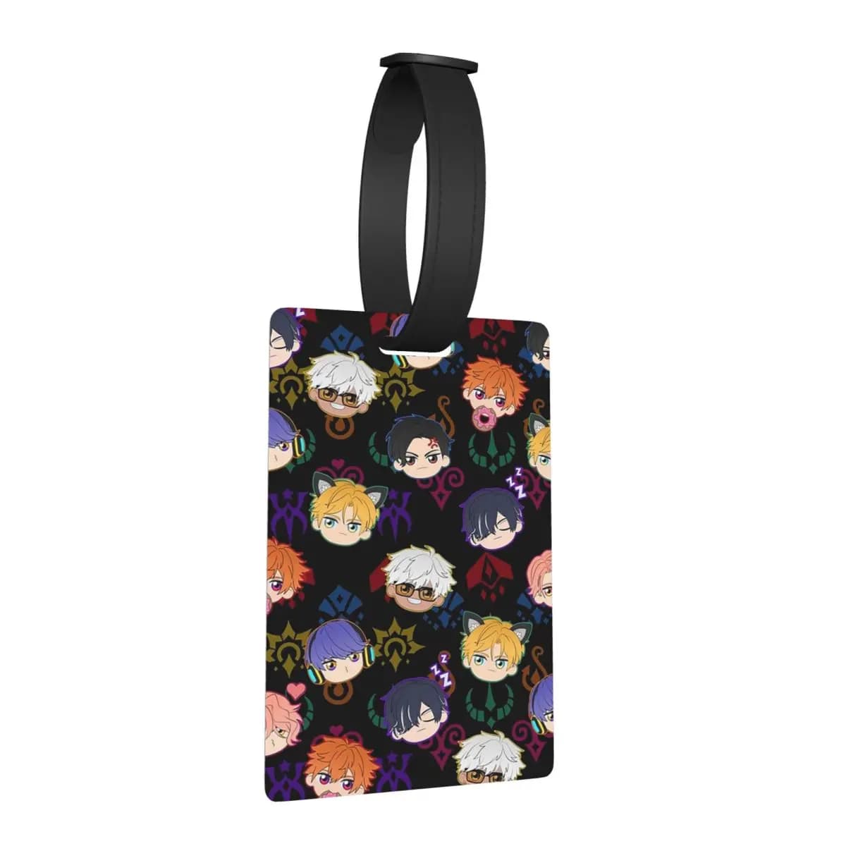 Etichette per bagagli con motivo Obey Me - Demon Brothers, accessori per valigie, etichetta per bagaglio da viaggio, porta etichette per imbarco, porta ID, nome, indirizzo