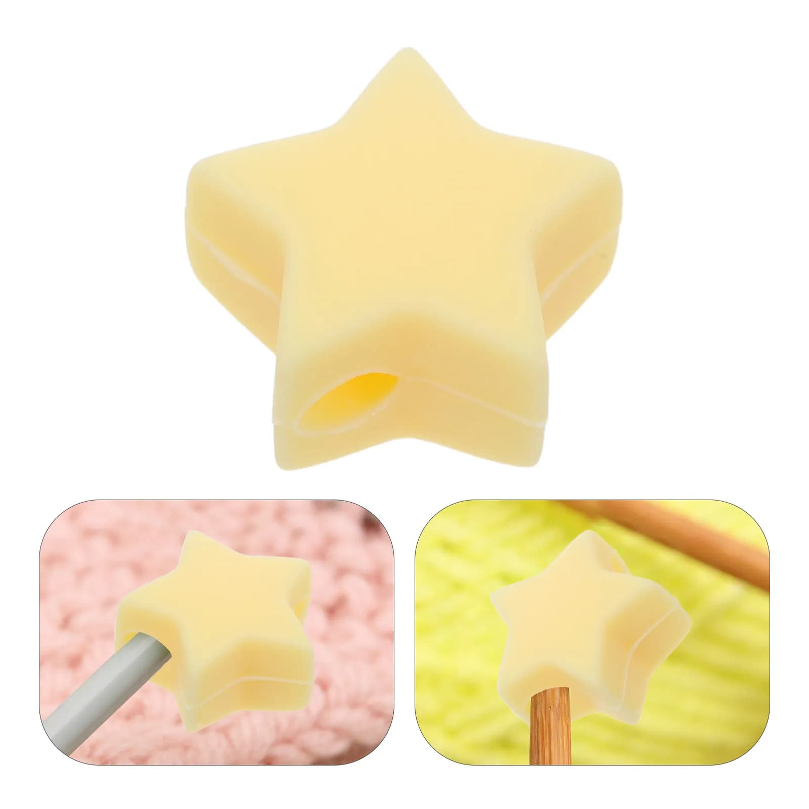 10 Pezzi Tappi per Ferri da Maglia in Silicone a Stella, Protezioni per Punte, Accessori per Lavori a Maglia Fai da Te