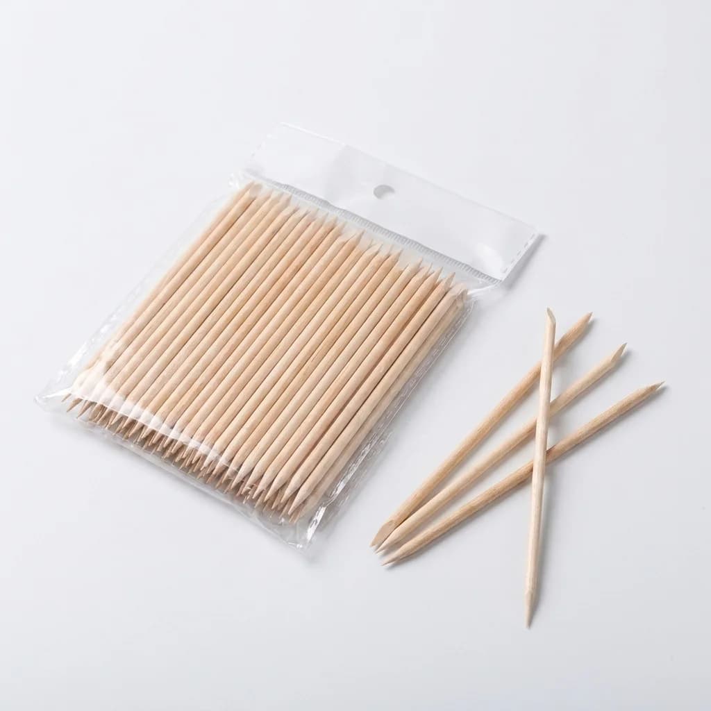 Set di 50 Bastoncini in Legno d'Arancio di Diverse Dimensioni, Spingicuticole e Rimuovi Cuticole, Strumenti per Manicure e Pedicure