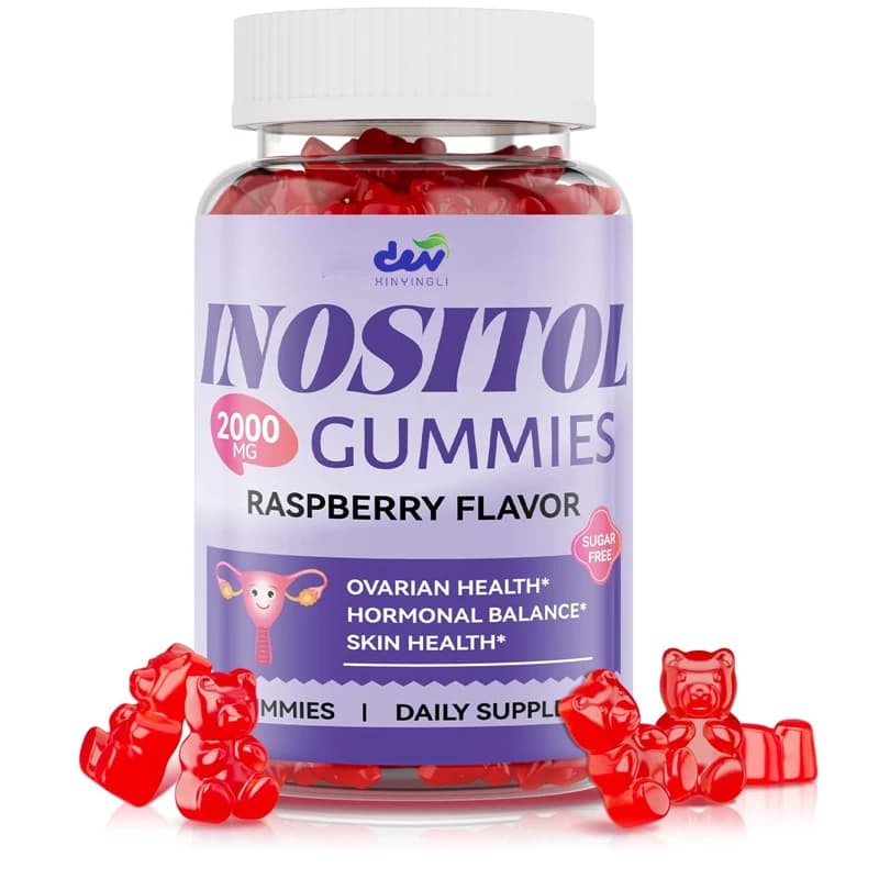 Inositol complex vitamin gummies, folic acid Myo and inositol supplements, women's health support vitamins, 60 gummies