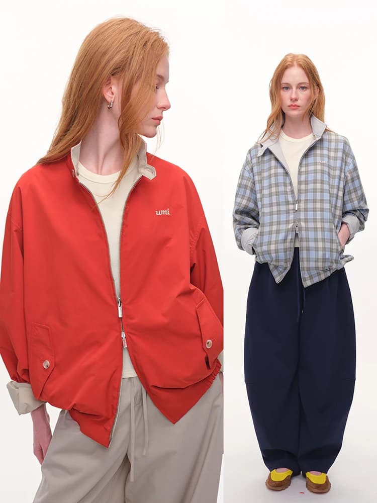 Giacca Casual Reversibile UMILAB Spring Field in Cotone, Stile Estetico con Contrasto di Colori, Maniche Lunghe in Poliestere