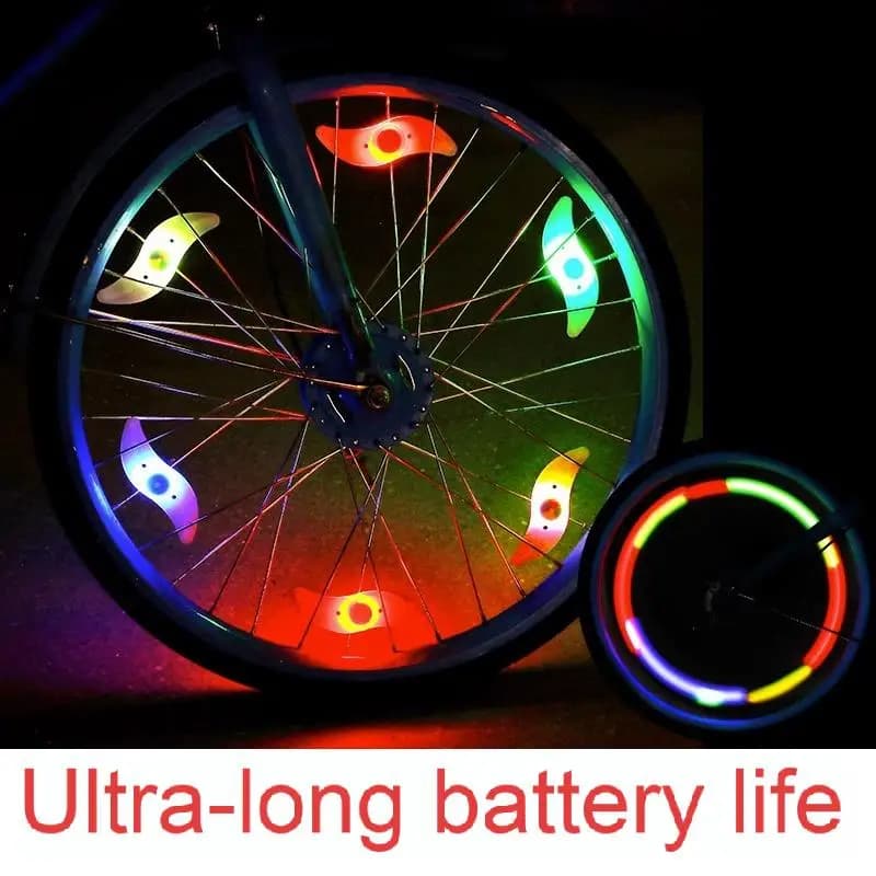 Luce per raggi per bicicletta, Mountain Bike, Luce in filo d'acciaio con foglia di salice, Luce in silicone con ruota antincendio colorata, Accessori per attrezzatura da ciclismo