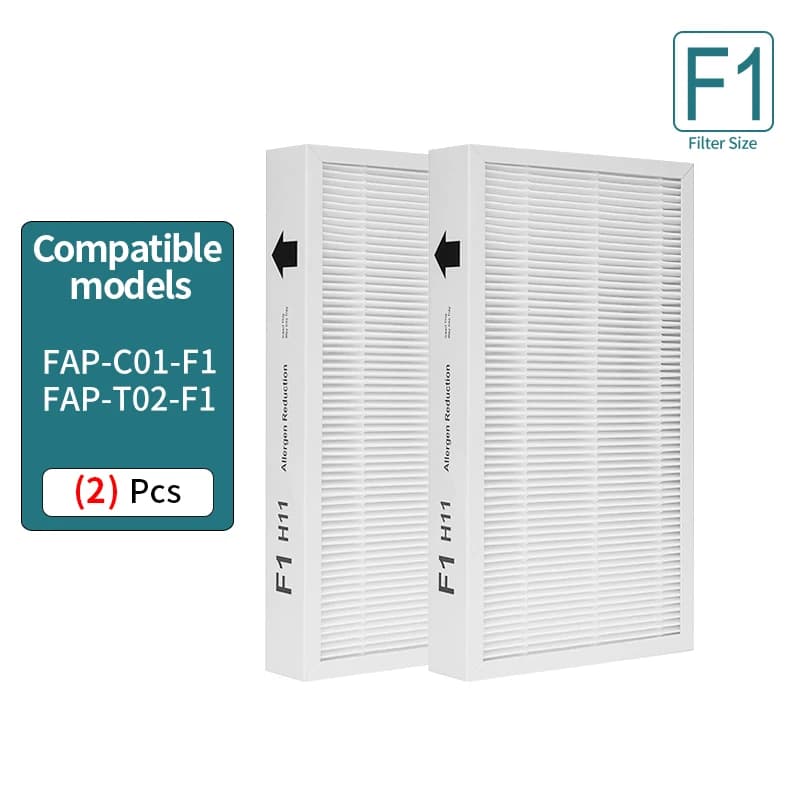 Riduzione dell'allergeni del filtro F1, filtro di ricambio compatibile con il purificatore d'aria della stanza Filtrete C01 T02 FAP-C01-F1,FAP-T02-F1, confezione da 2