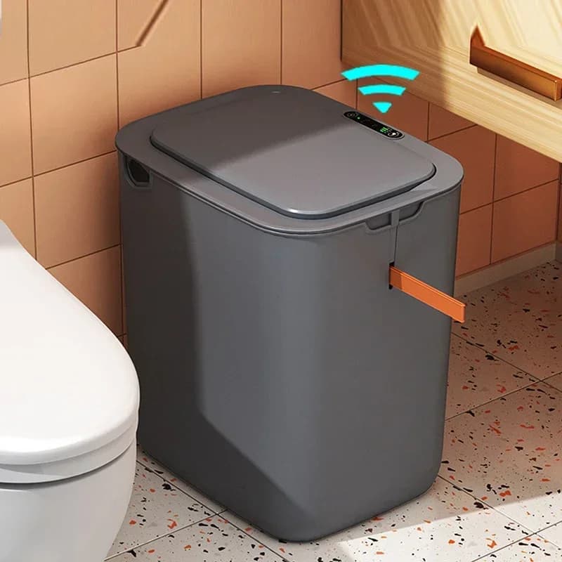18L Smart Trash Can Waterproof Sensor Garbage Bucket for Bathroom Kitchen Toilet Recycling Bins Automatic Induction Wastebasket