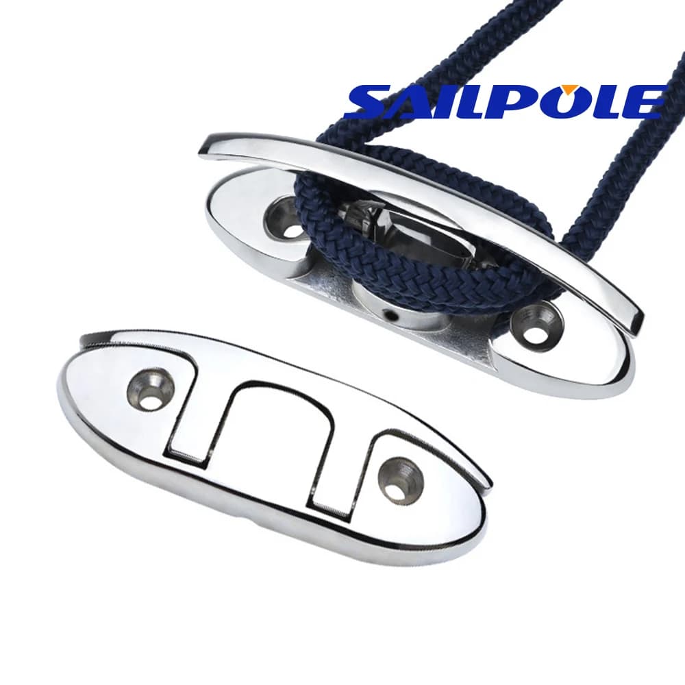 Marine Grade 316 Stainless Steel Marine Boat Cleat 152 118mm Flip Up 4.5" 6" Size Folding Dock Folding Rope Cleat