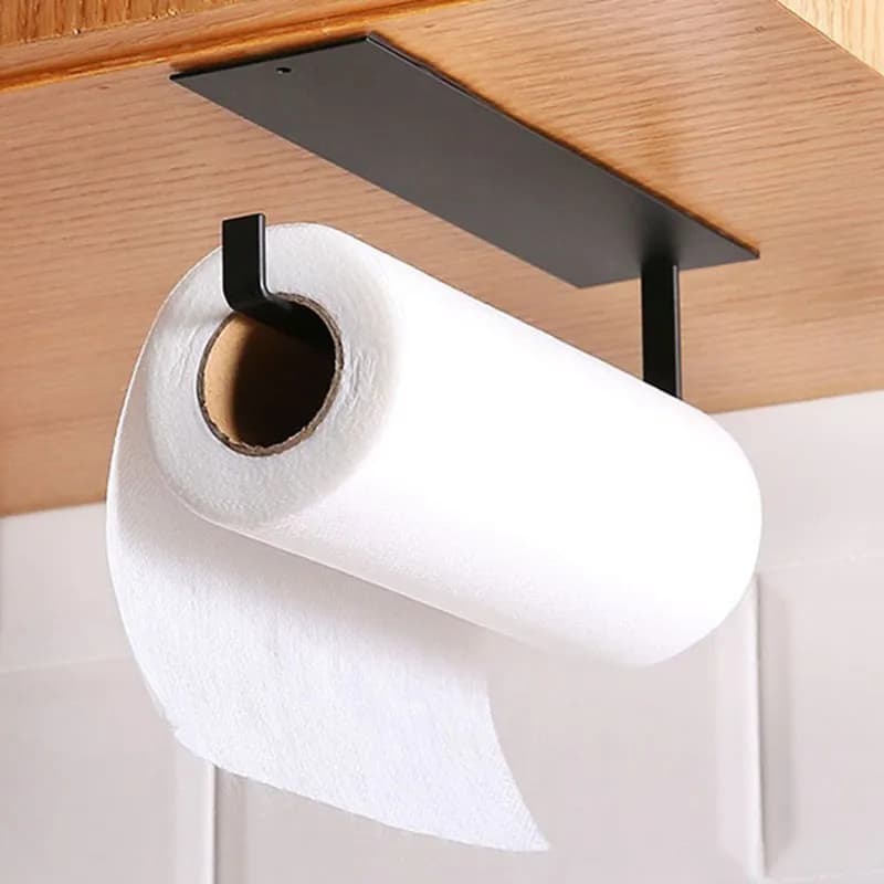 Kitchen Paper Towel Hanging Holder Bathroom Self Adhesive Wall Toilet Roll Paper Rack Lengthen Napkin Organizer Storage Racks