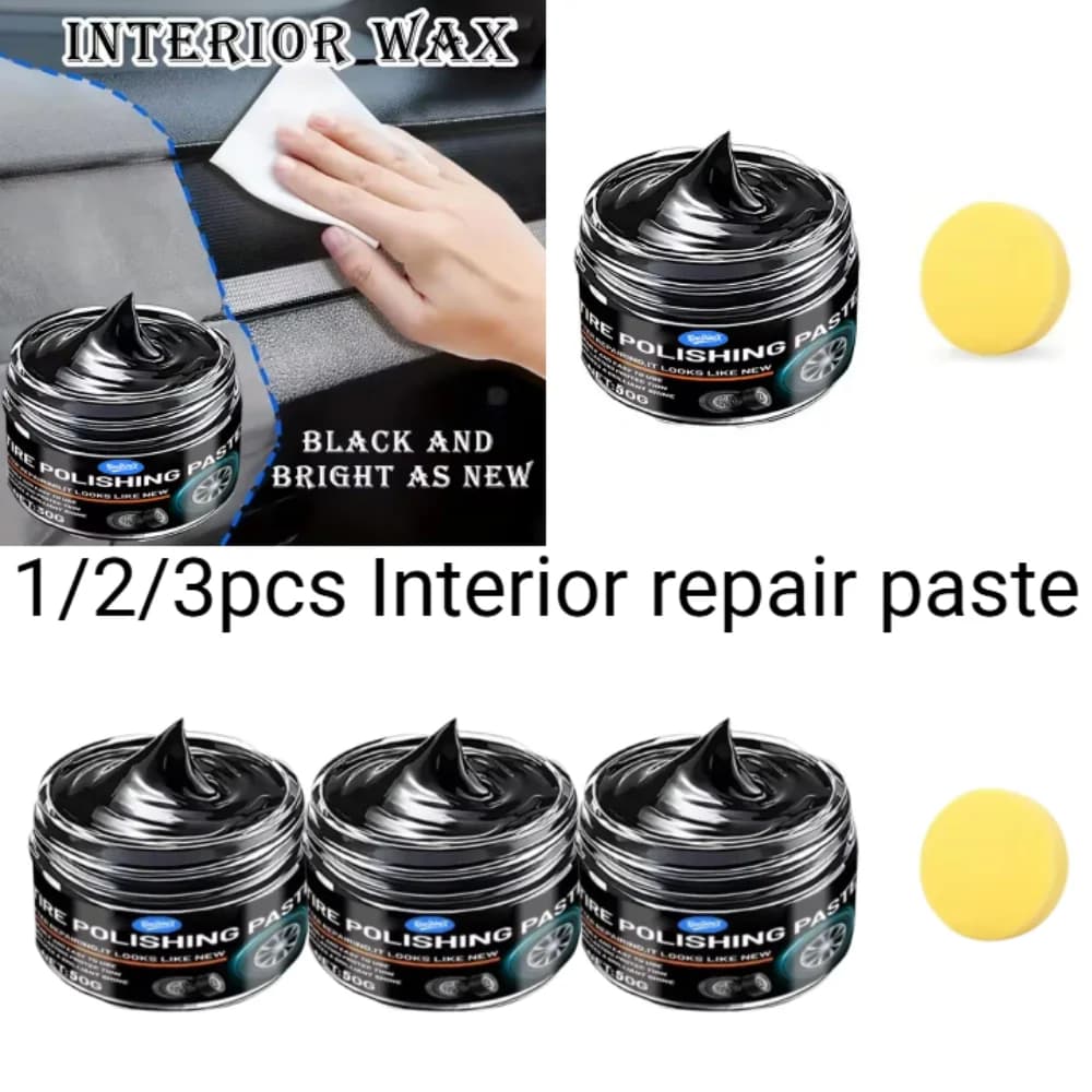 1/2/3 pezzi Pasta riparatrice per interni auto, Cera rinnovatrice per plastica auto, Riparazione graffi per paraurti e interni auto, Migliora il restauro