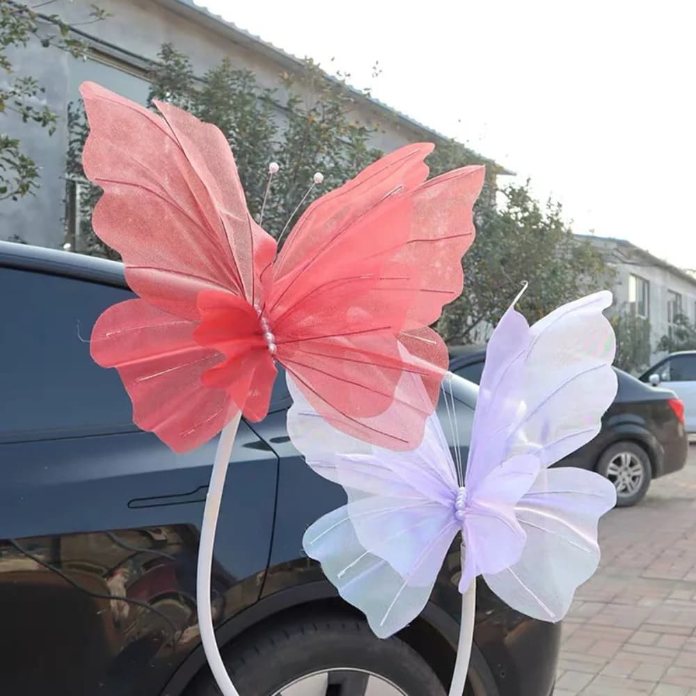 NUOVA farfalla di simulazione da 50 cm 3D centro commerciale all'aperto decorazione festival di nozze cava grande garza sospesa grande farfalla finta