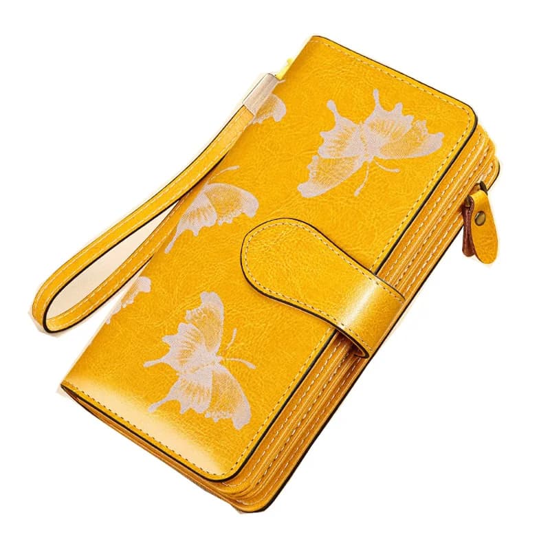 Porta carte RFID Portafoglio in pelle di mucca Borsa da donna grande in vera pelle da donna Pochette grande in pelle di vacchetta femminile per telefono cellulare
