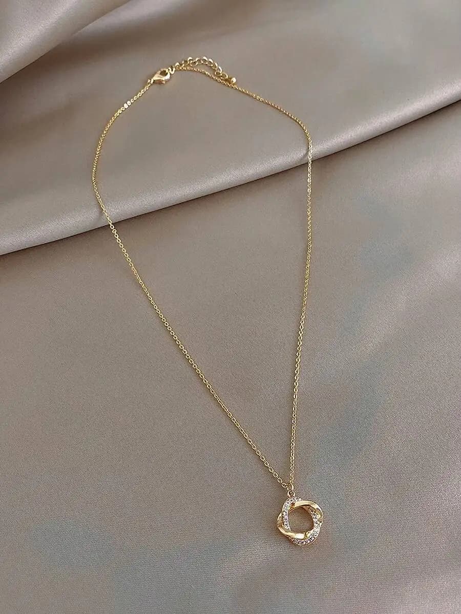 Collana girocollo con anello in strass scintillanti, gioielli da sposa per matrimoni e feste serali - Elegante catena a clavicola in cristallo