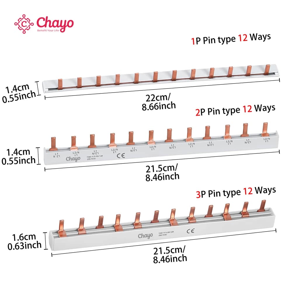 Type of PIN fork copper collector bar for distribution box automatic switch connector MCB 63A connection bar collector