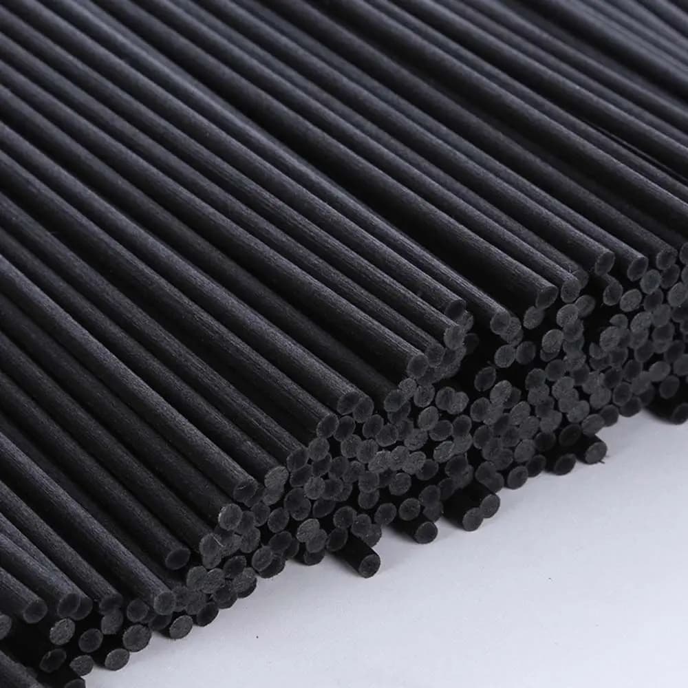 Bastoncini Diffusori di Aromi in Fibra Nera Fatti a Mano 20cm 3mm per Camera da Letto e Bagno, Ricambio per Decorazione Casa