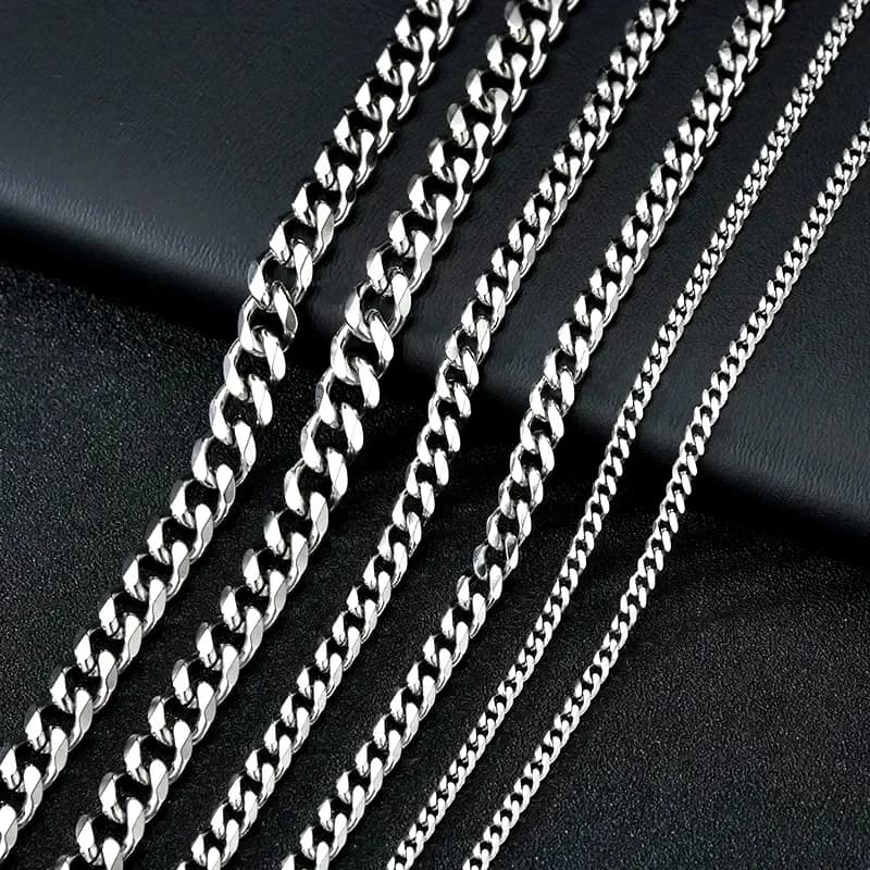 3.5-7MM Wide Stainless Steel Necklaces For Men Punk Cuban Link Chain Choker Women Hip Hop Fashion Party Jewelry Accessories