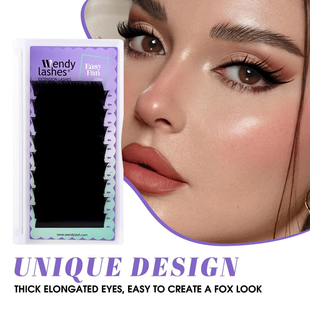 Wendy Lashes camelia obliqua Flying Style ciglia Fox Lashes Extension Soft Easy Fan Lashes Matte Black Makeup Wholesales