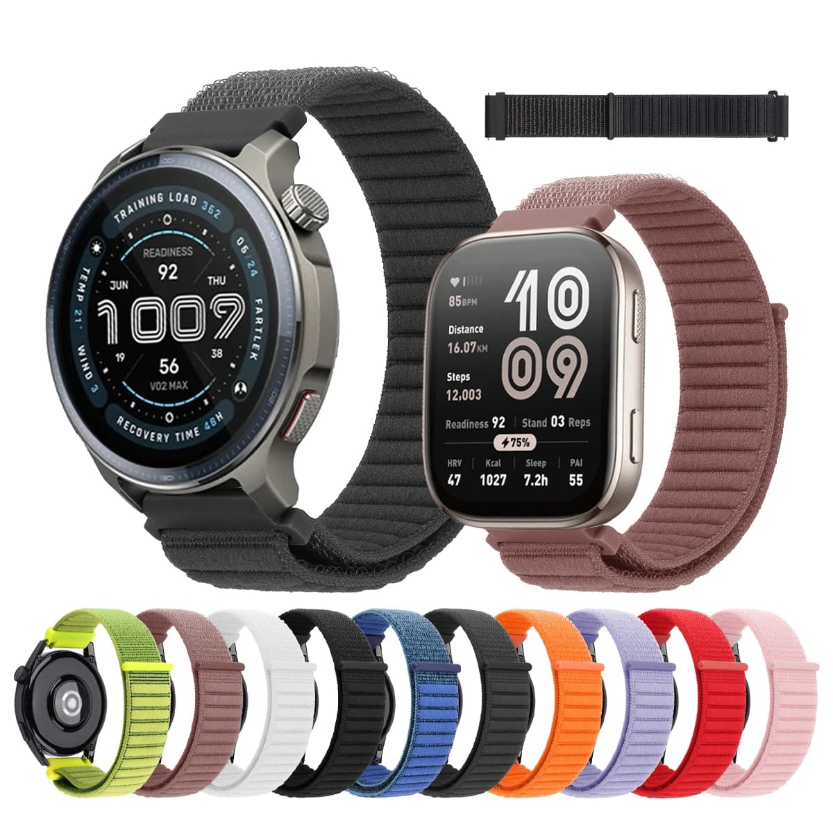22mm 20mm cinturino in nylon per Amazfit GTS 4 2 Mini 2e/GTR 4 3 Pro 2 braccialetto Bip 6 5 4/BALANCE/Active 2 cinturino Sostituisci cinturino