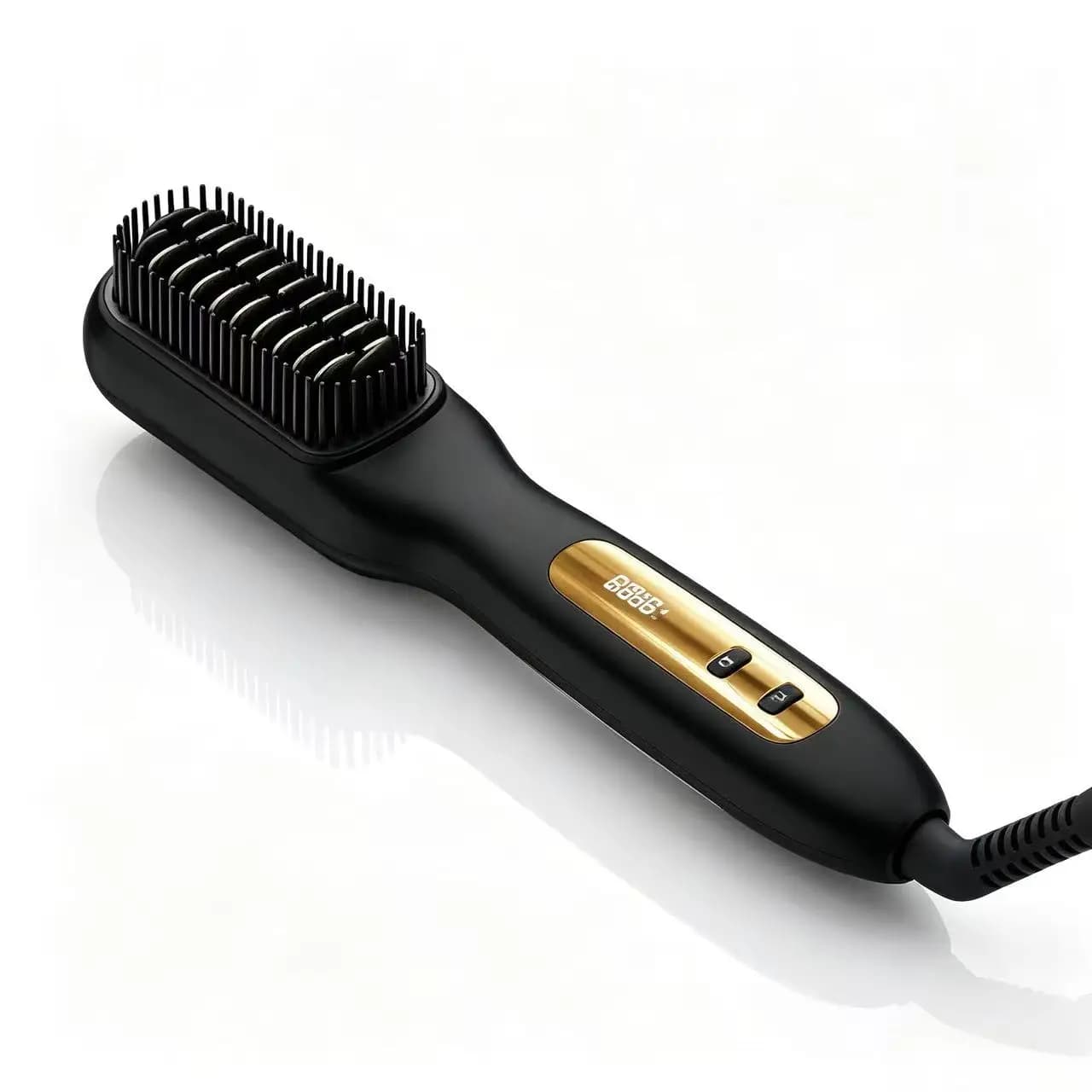 Electric Portable Hair Straightener Brush Comb Negative Ion Ceramic Technology 5-Level Adjustable Heat Settings French/Spanish