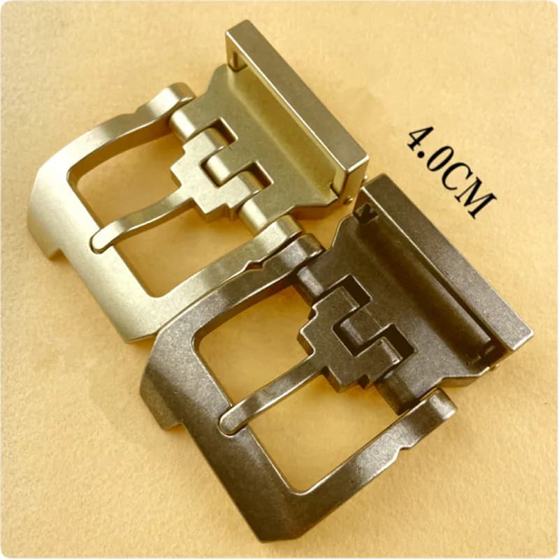 1 pz ottone acciaio inossidabile 40mm larghezza interna uomo artigianale in pelle fibbia per cintura tattica hardware cintura jeans solida in metallo spazzolato fai da te