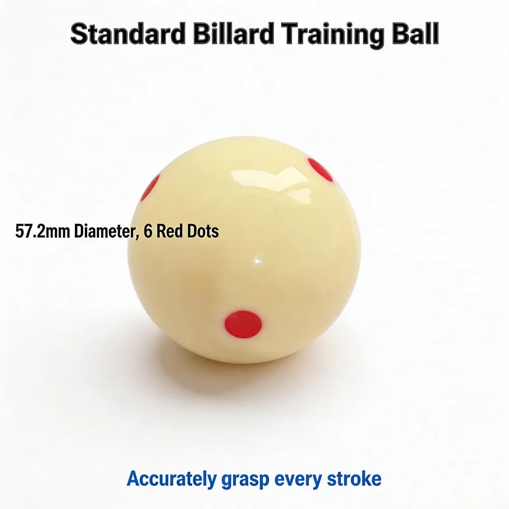 Palla da biliardo standard per allenamento, 57,2 mm, 6 punti, blu/rosso