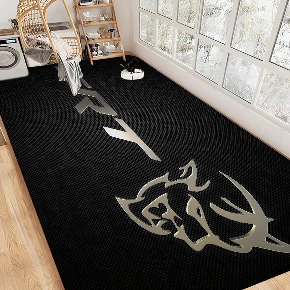 SRT Hellcat Demon Long Rugs Cheaper Anti-slip Modern Living Room Balcony Printed Bedside Area Rugs