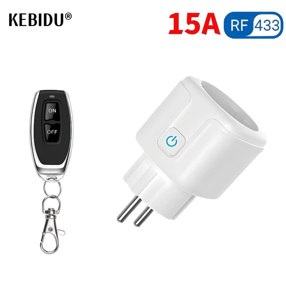 Wireless remote control switch 433Mhz AC220V 15A EU FR Standard socket Electric sockets for smart home light