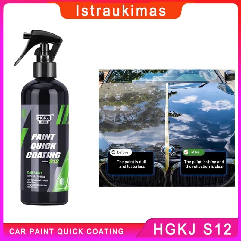 HGKJ S12 Liquido Nano Ceramica Rivestimento per auto Vernice per auto Rivestimento rapido Vernice per lucidatura per auto Spray idrofobico liquido Cera per lavaggio per lucidatura per auto