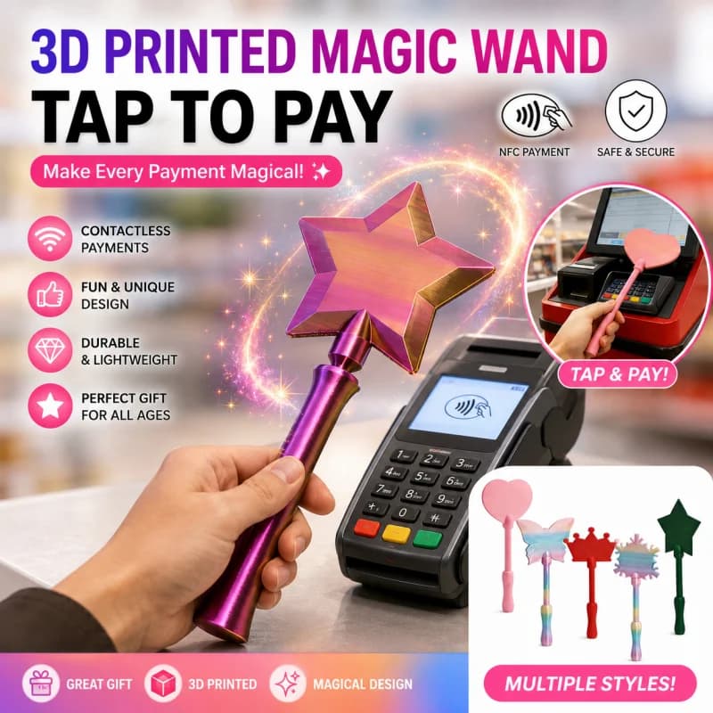 Portacarte NFC a forma di stella stampato in 3D, clip per carte di credito contactless, grazioso e portatile, regalo perfetto per pagamenti.