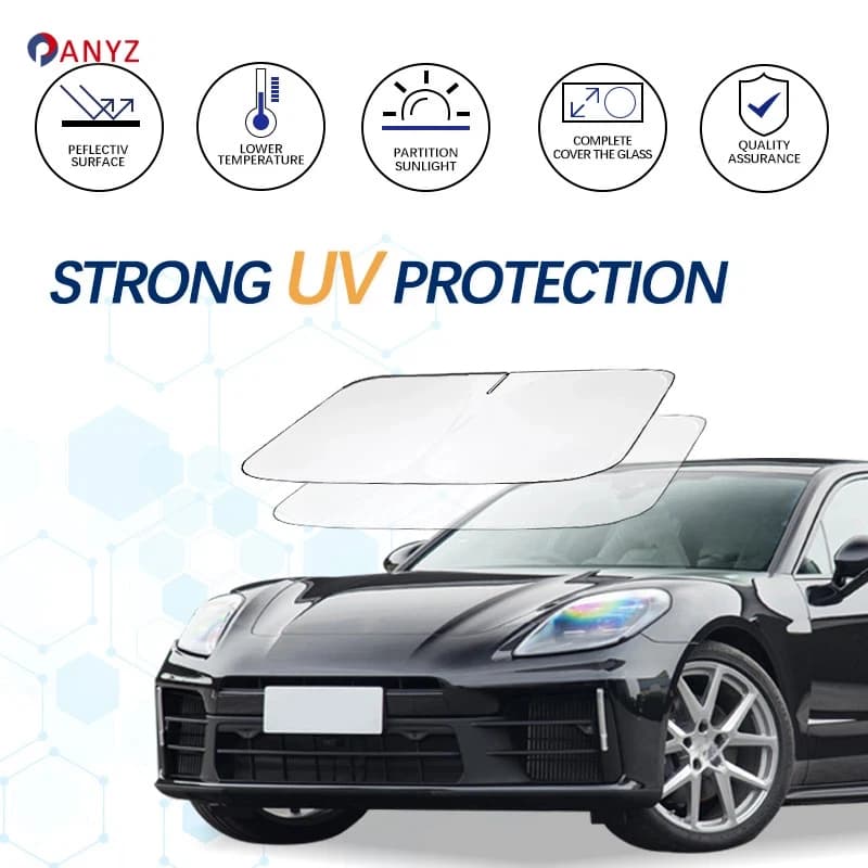 Windshield Sun Shade For Porsche Panamera 4S GTS 970 971 Sunshade Sun Visor Protector Foldable Blocks UV Rays Keep Car Cooler