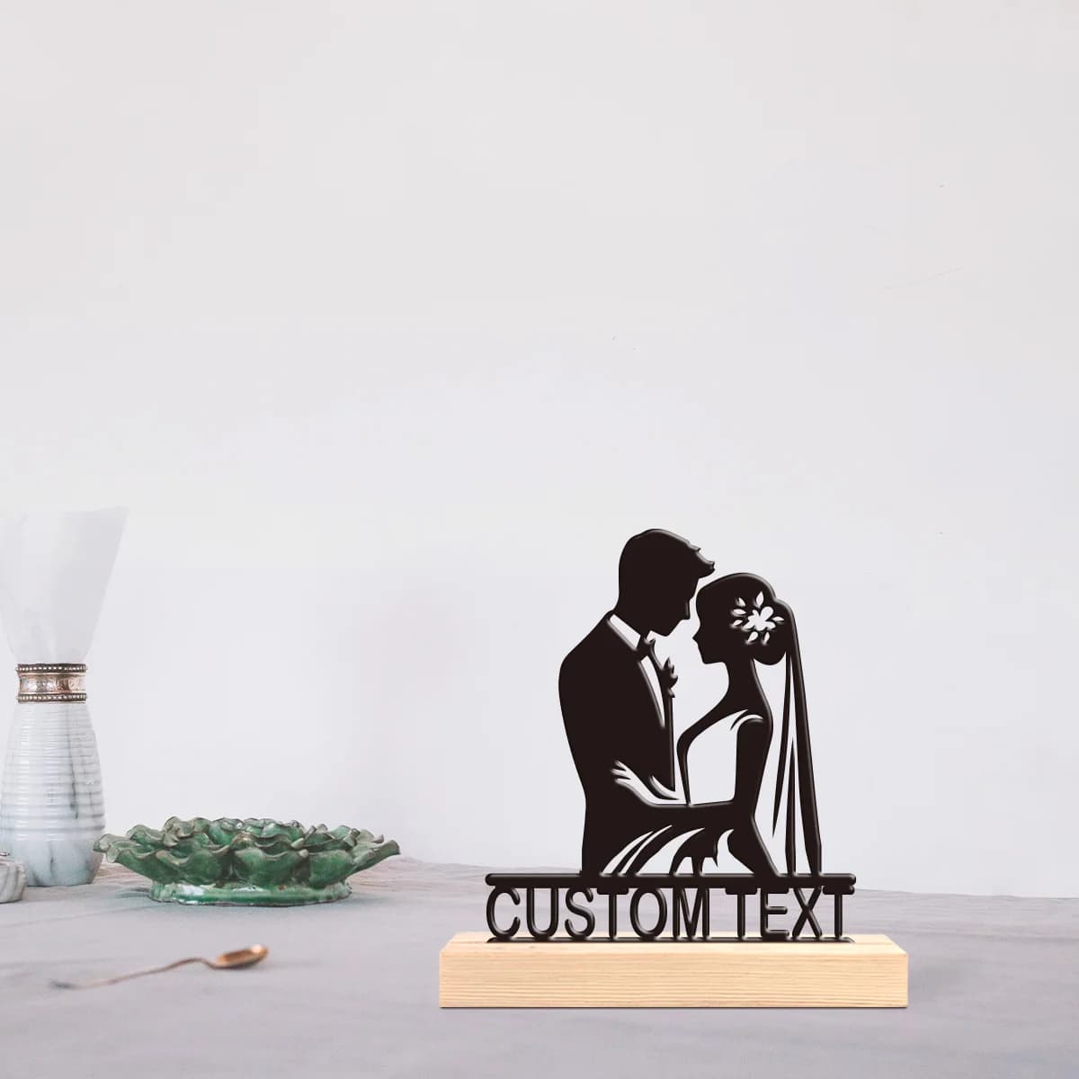 1pc Customized Metal Handicraft Ornaments Customizable Name With Wooden Base Home or Office Decorations