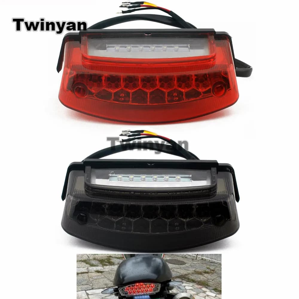Universale Del Motociclo LED Freno Fanale posteriore ATV Dirt Bike Posteriore Lampada di Arresto Indicatore Della Targa Per Ducati Monster M400 M750 M900