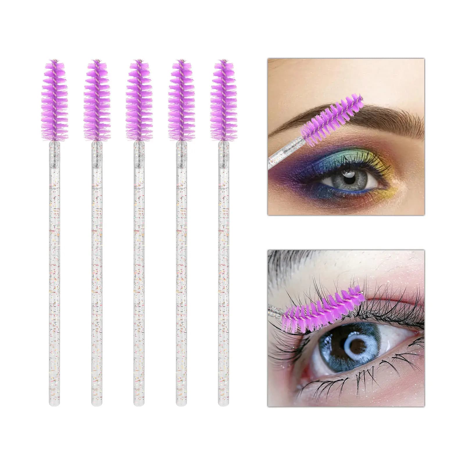 50 pcs Polished Use And Drop Brushes For Eyebrow Tools Extension Eyebrow Brush Mascara Sticks Applied Spooler Cosmetic
