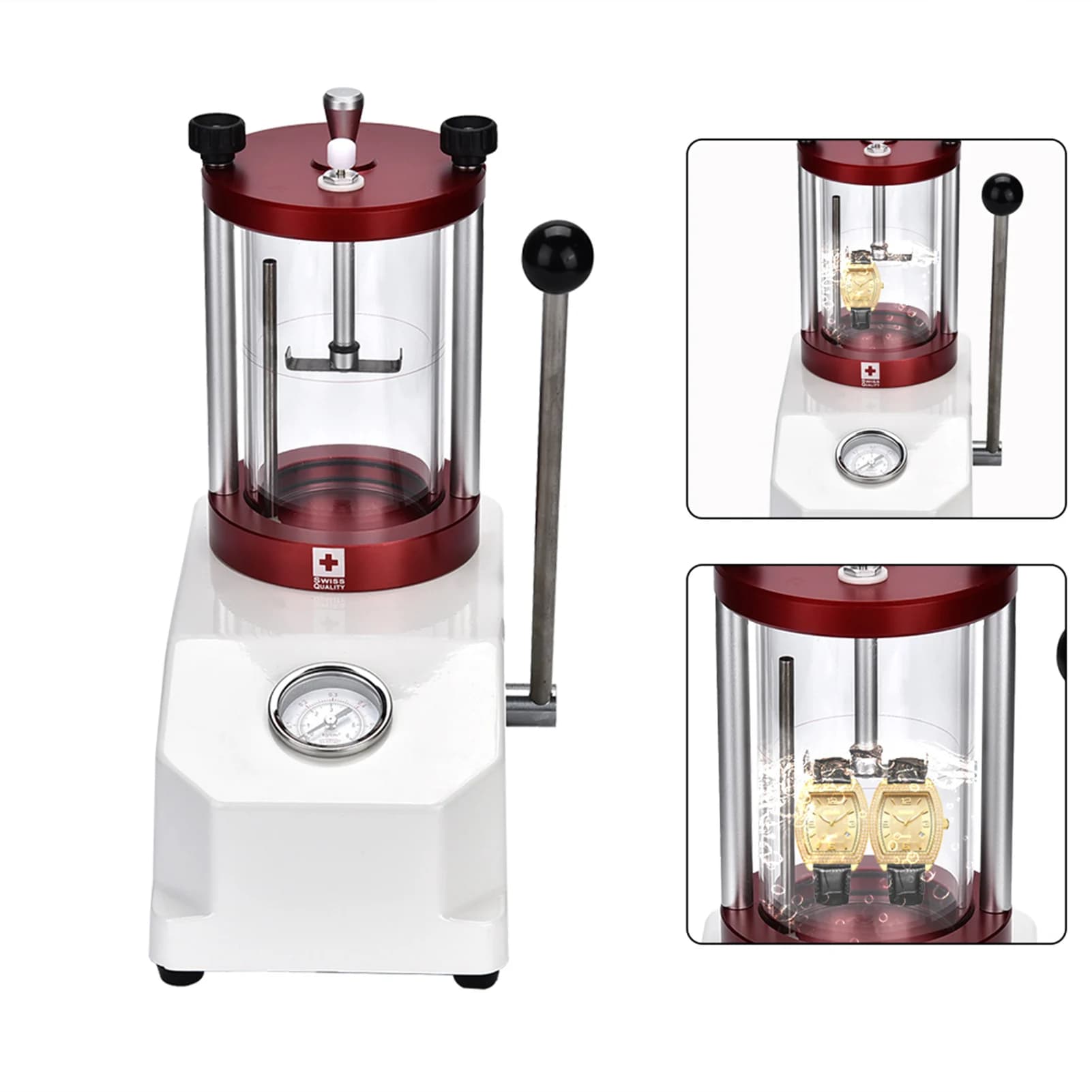 Tester di pressione dell'orologio Tester di resistenza della cassa dell'orologio Strumento di test della prova dell'acqua dell'orologio 2 Macchina per test della pressione della resistenza della cassa dell'orologio
