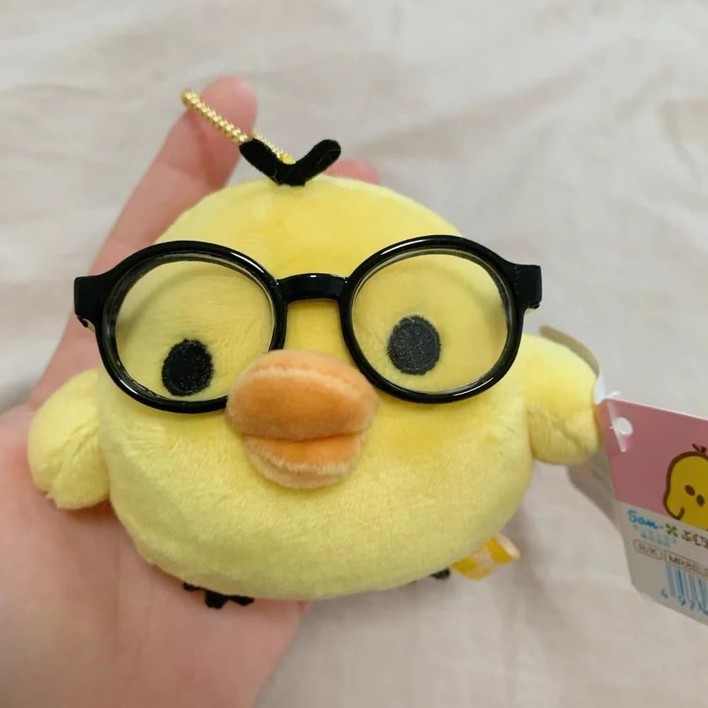Portachiavi in peluche morbido da 8 cm Rilakkuma Kiiroitori, decorazione per borsa e zaino, ornamento da appendere, regalo per amici per le vacanze