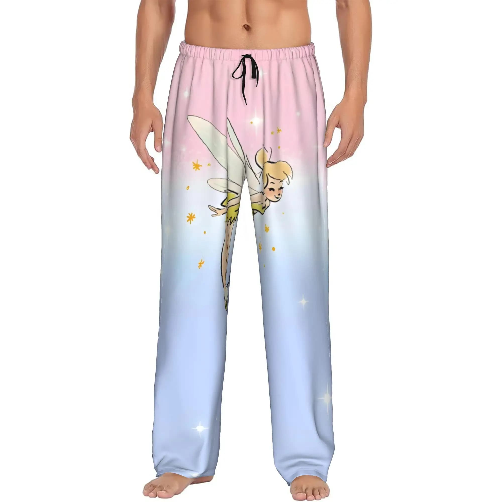 Custom Men's T-Tinker Anime Bell Cute Cartoon Pajama Pants Printed Sleep Sleepwear Bottoms with Pockets