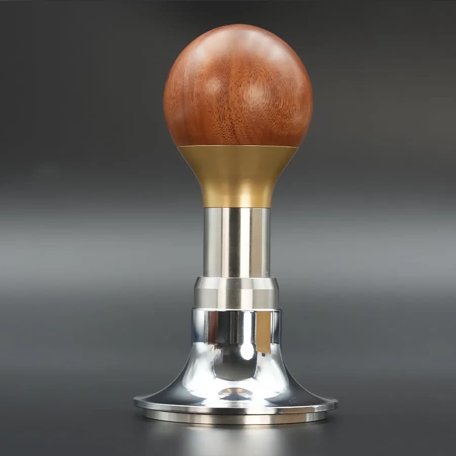 1Pc Italian Espresso Tamper/Coffee Tool/Patented Product/Maintains Constant Output Pressure/304 Stainless Steel/Diameter 51, 53, 58Mm/Natural Rosewood Handle/Threaded Base
