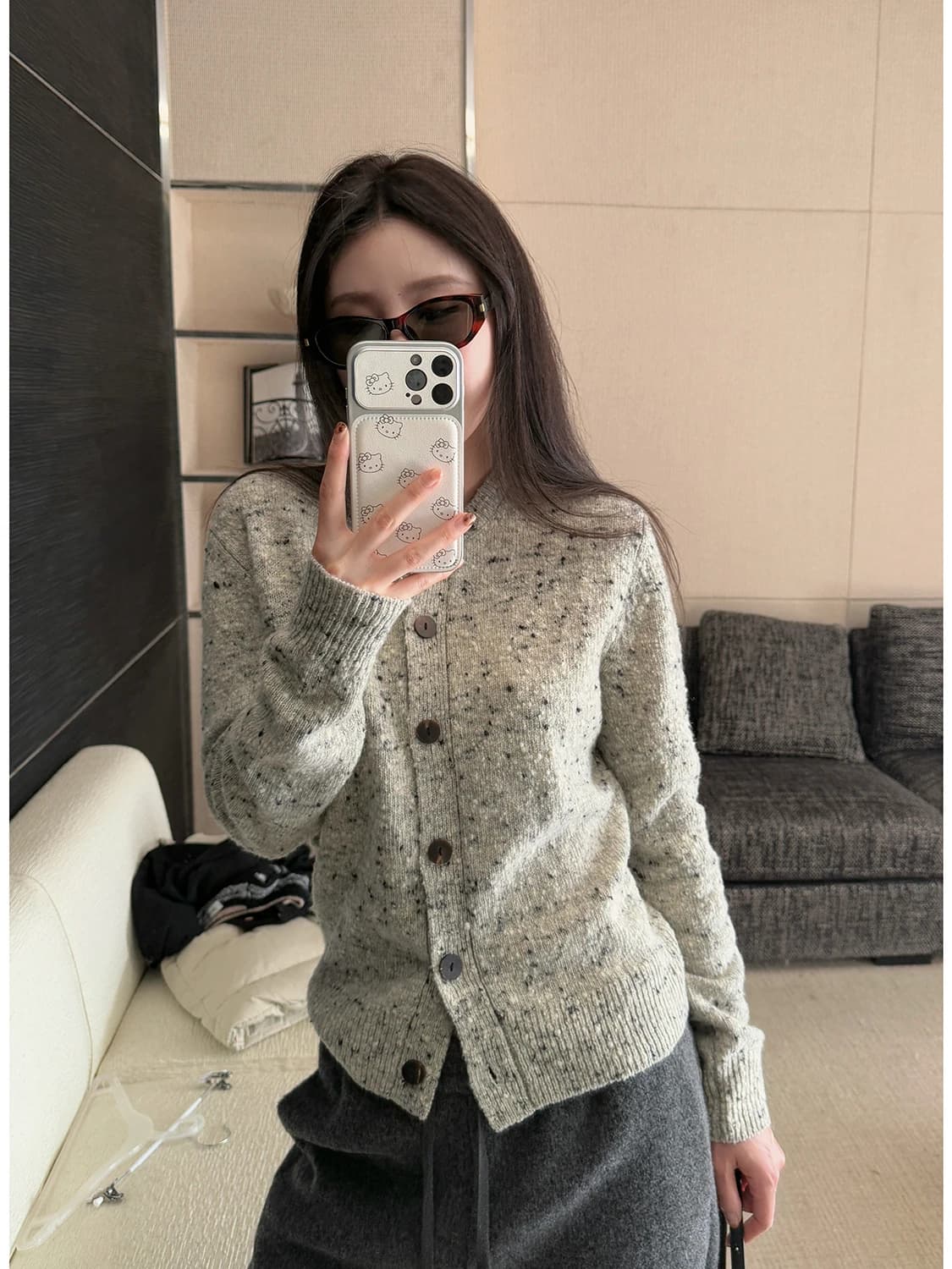 3D Knitted Woolen Sweater Casual Loose Fit Women's Cardigan Inner Wear Yarns Festive Atmosphere Easy to Wear