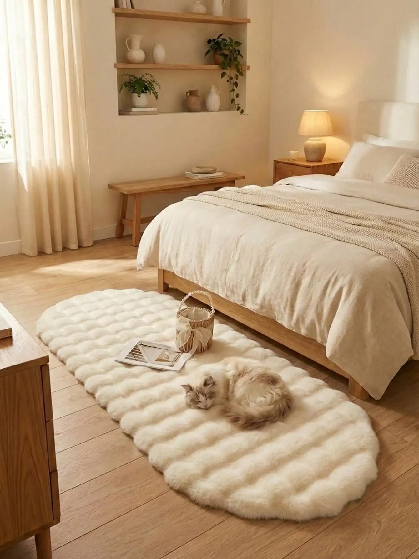 1pc Soft & Fluffy Rug, Comfortable For Bedroom, Living Room, Study, Office, Entryway, Washable Non-Slip Decorative Carpet, Suitable For Indoor All Season Home Decor