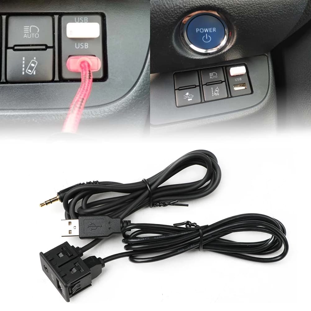 150CM Car Dash Flush Mount AUX USB TYPE-C Port Panel Auto Boat Dual USB Extension Cable Adapter per Volkswagen Toyota