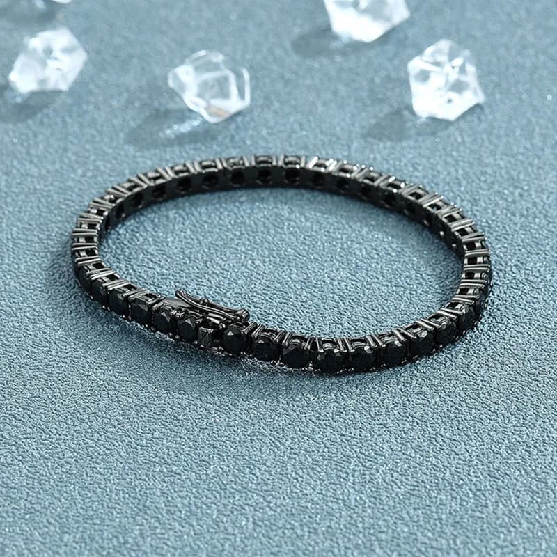 Bracciale tennis Moissanite da 3 mm con diamanti pieni GRA Braccialetti gioielli per feste di nozze placcati in argento 925 per donna uomo