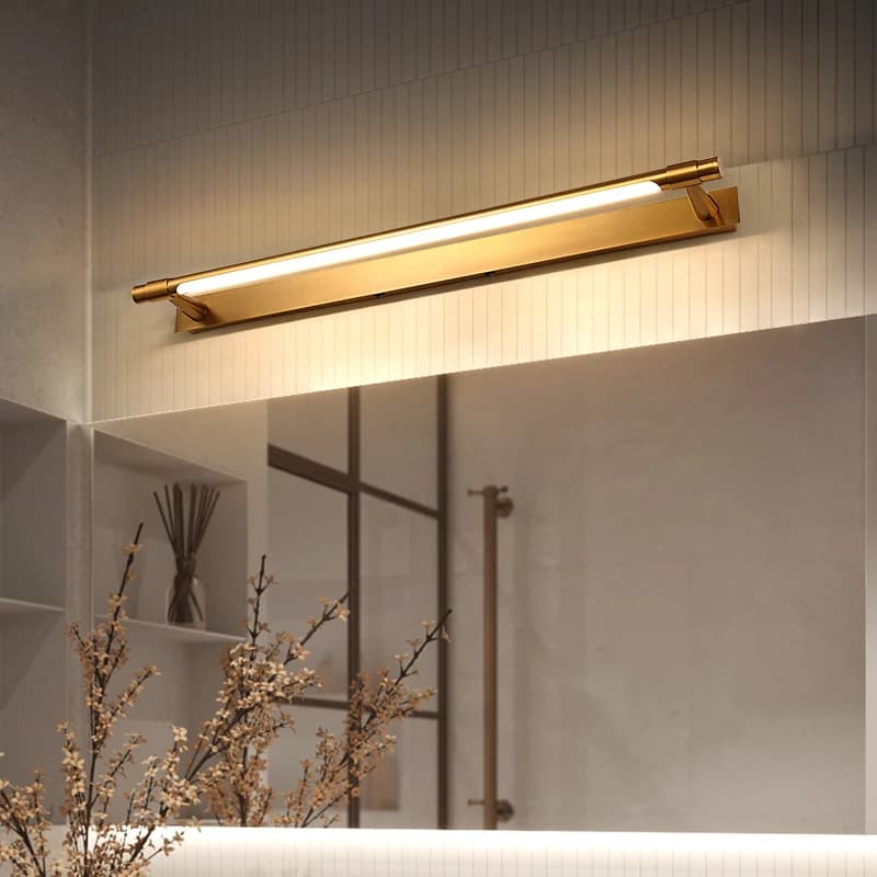 YEBMLP Lampada da parete moderna a specchio in rame nero dorato Lampada da bagno per WC Lampada da trucco per armadietto Lampada da toeletta