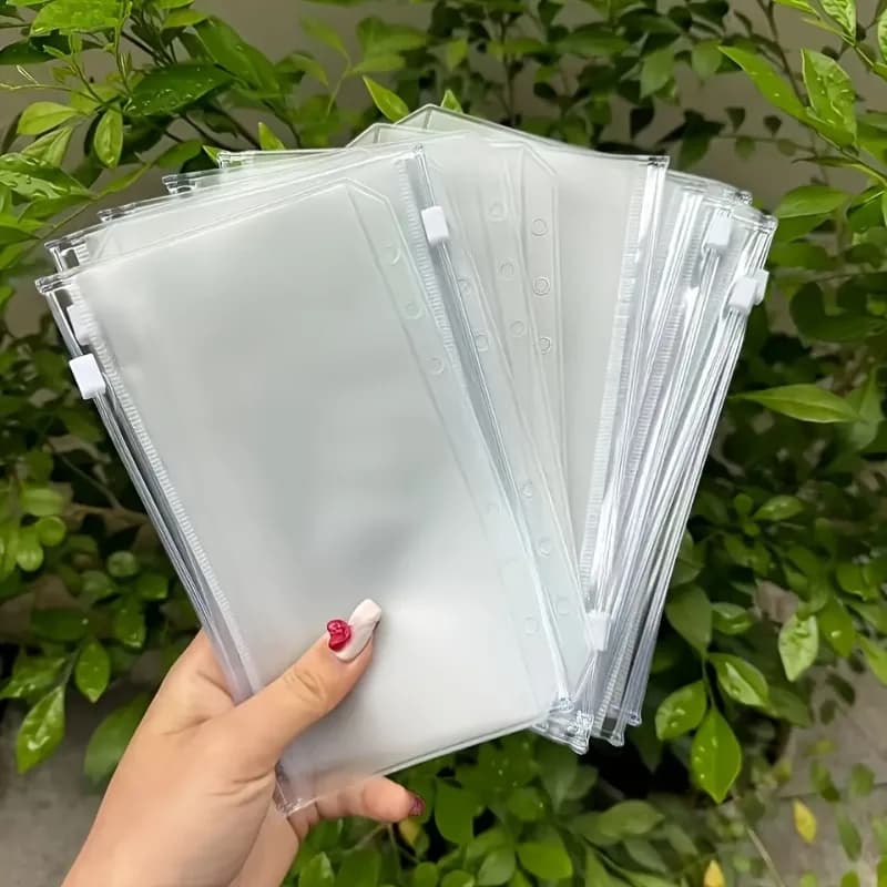 English A6 Plastic Wallet Envelope with Elastic Strap - Sturdy, durable and reusable cash organizer. Ideal for gifts, small businesses, workplaces and educational institutions. It is an office supply with a minimalist style and secure seal,