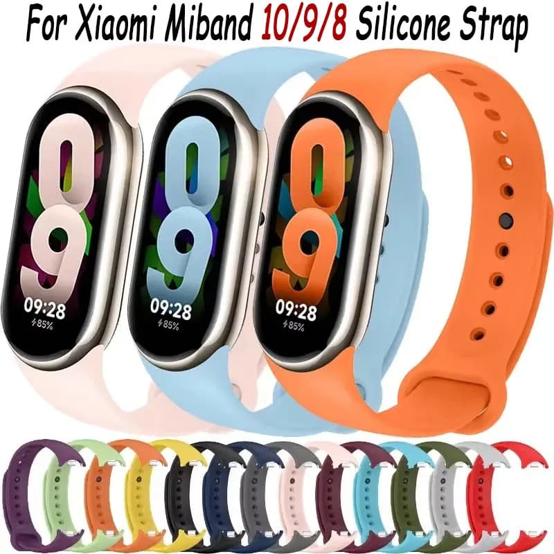 Cinturino in silicone ufficiale per Xiaomi Mi Band 10/9/8 Cinturino sportivo traspirante per Mi Band 10/9 Accessori di ricambio