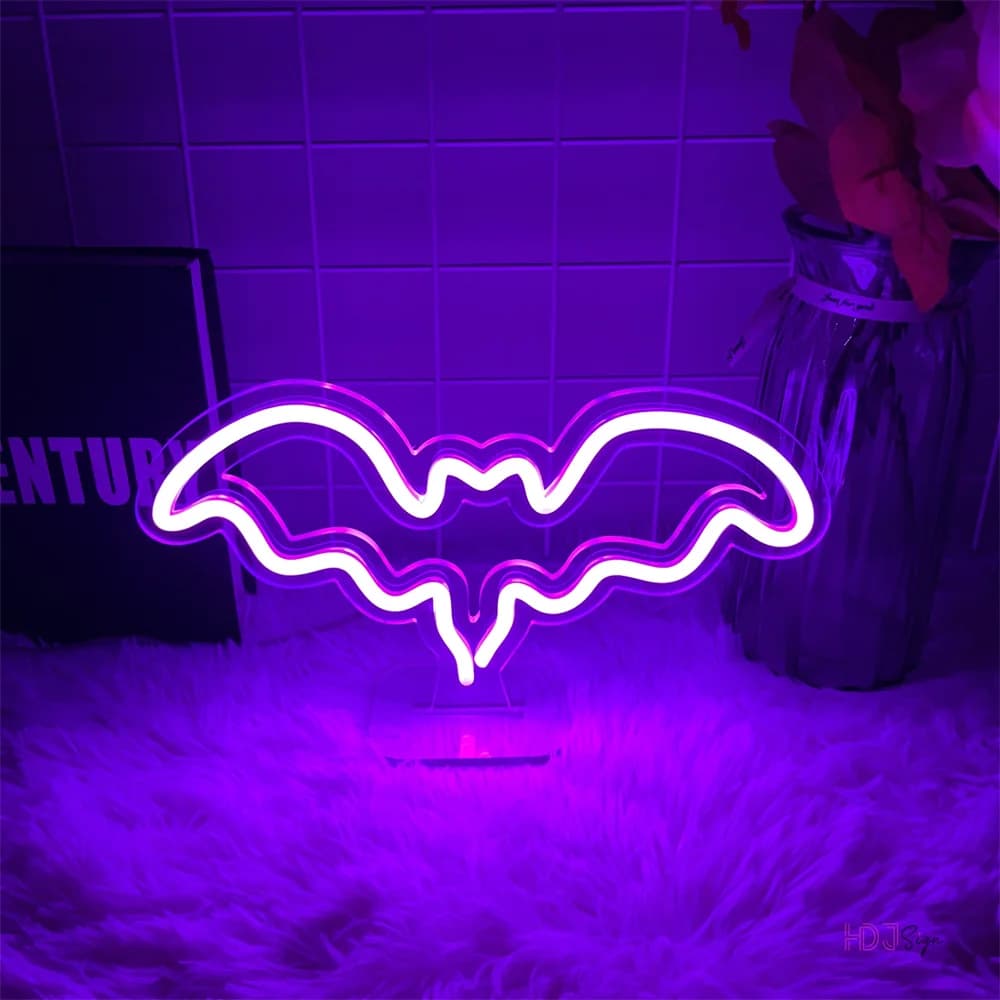 Insegne al neon pipistrello Luce a LED Regalo di Halloween Regalo Zucca per regalo per bambini Personalizzato Club Bar Casa Camera da letto Decorazione da parete per interni ed esterni